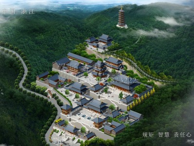 义乌龙王寺古建规划设计布局图
